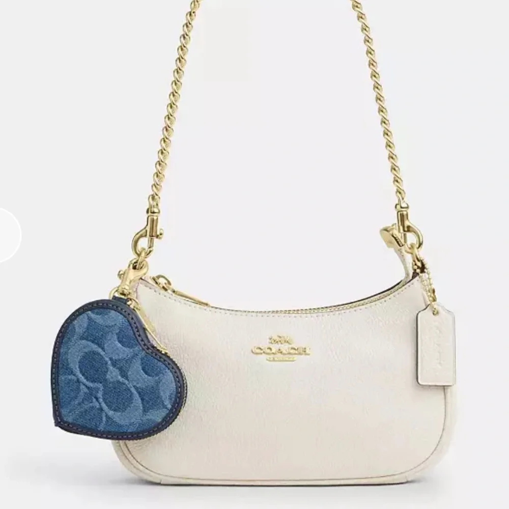 Coach Heart Bag Charm In Signature Denim - Picture 2 of 2